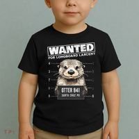 Surfing Otter 841 Wanted For Long Board Larceny Funny Cali Toddler T-Shirt thumb 2