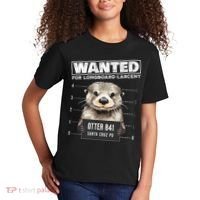 Surfing Otter 841 Wanted For Long Board Larceny Funny Cali Kids T-Shirt thumb 2