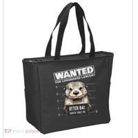 Surfing Otter 841 Wanted For Long Board Larceny Funny Cali Tote Bag thumb 2