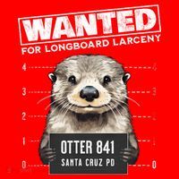 Surfing Otter 841 Wanted For Long Board Larceny Funny Cali Santa Hat thumb 1