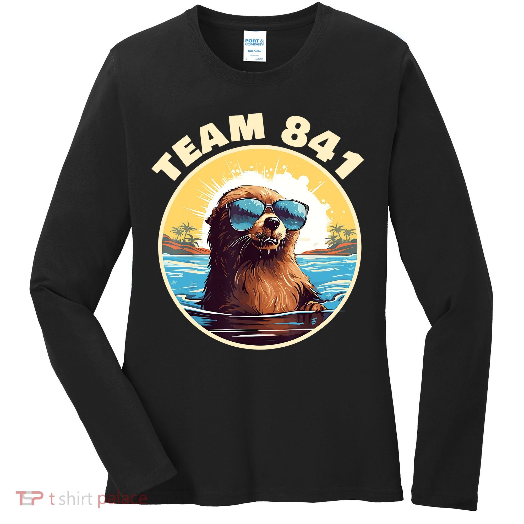 Surfing Otter 841 Otter My Way California Sea Otter Women's Long Sleeve Shirt