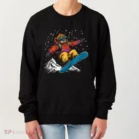 Sloth On A Snowboard Snowboarding Women's Sweatshirt thumb 0