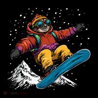 Sloth On A Snowboard Snowboarding Bucket Hat thumb 4