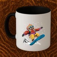 Sloth On A Snowboard Snowboarding Coffee Mug thumb 2