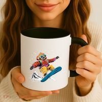 Sloth On A Snowboard Snowboarding Coffee Mug thumb 3