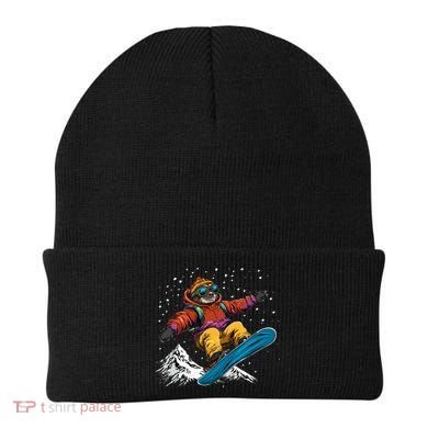 Sloth On A Snowboard Snowboarding Beanie