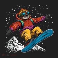 Sloth On A Snowboard Snowboarding Beanie thumb 2
