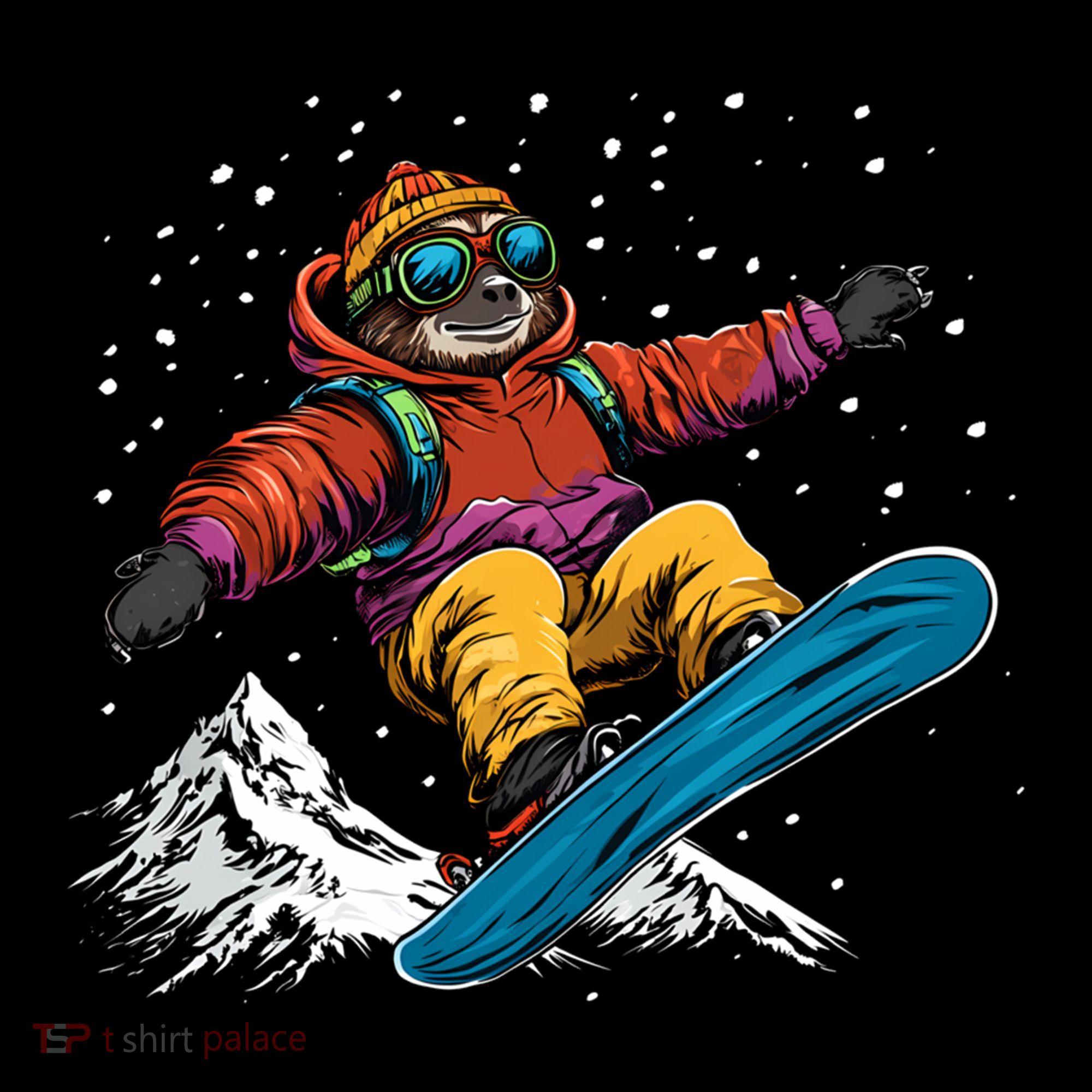 Sloth On A Snowboard Snowboarding Women's Hoodie