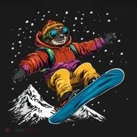 Sloth On A Snowboard Snowboarding Women's Hoodie thumb 2