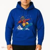 Sloth On A Snowboard Snowboarding Hoodie thumb 2