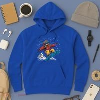 Sloth On A Snowboard Snowboarding Hoodie thumb 3