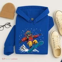 Sloth On A Snowboard Snowboarding Hoodie thumb 4