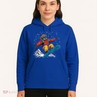 Sloth On A Snowboard Snowboarding Hoodie thumb 5