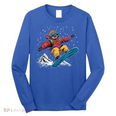 Sloth On A Snowboard Snowboarding Long Sleeve Shirt