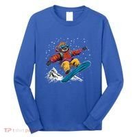 Sloth On A Snowboard Snowboarding Long Sleeve Shirt thumb 0