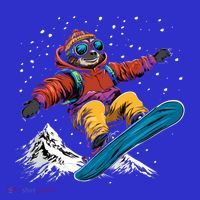 Sloth On A Snowboard Snowboarding Long Sleeve Shirt thumb 2