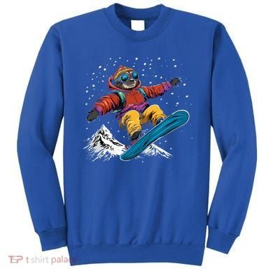 Sloth On A Snowboard Snowboarding Sweatshirt