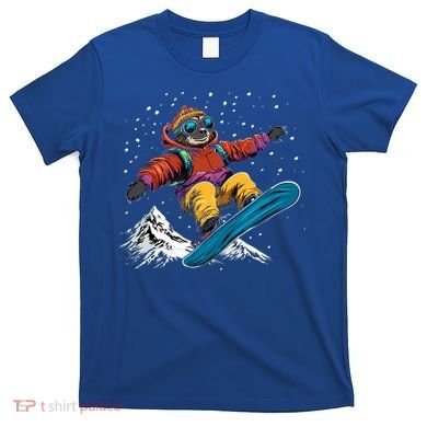 Sloth On A Snowboard Snowboarding T-Shirt