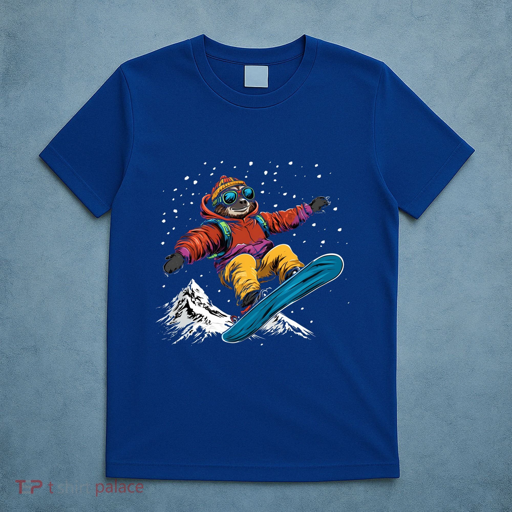 Sloth On A Snowboard Snowboarding T-Shirt
