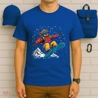 Sloth On A Snowboard Snowboarding T-Shirt thumb 6