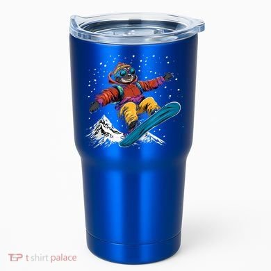 Sloth On A Snowboard Snowboarding Tumbler