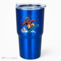 Sloth On A Snowboard Snowboarding Tumbler thumb 0
