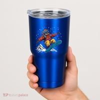 Sloth On A Snowboard Snowboarding Tumbler thumb 2
