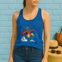 Sloth On A Snowboard Snowboarding Women's Tank Top thumb 2
