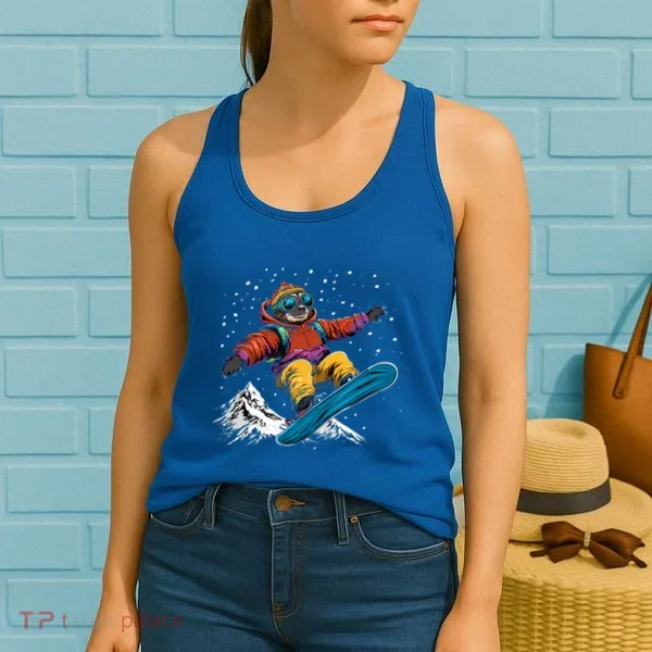 Sloth On A Snowboard Snowboarding Women's Tank Top