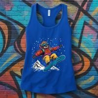 Sloth On A Snowboard Snowboarding Women's Tank Top thumb 3