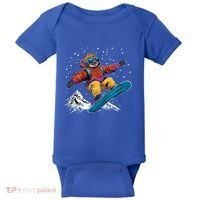 Sloth On A Snowboard Snowboarding Baby Bodysuit thumb 0