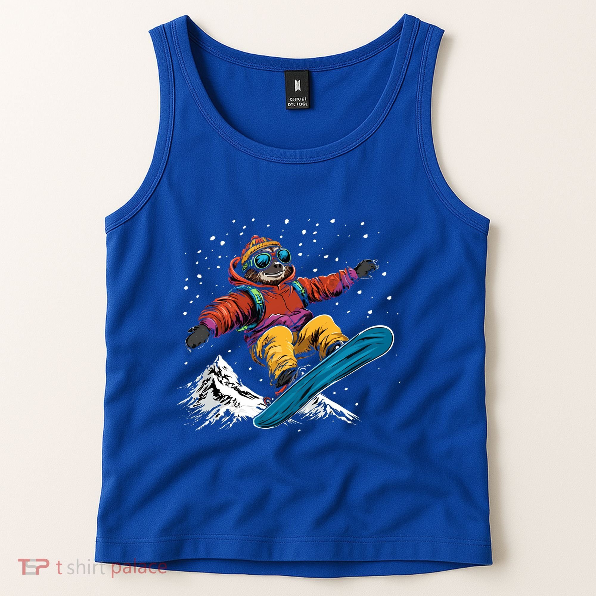 Sloth On A Snowboard Snowboarding Tank Top