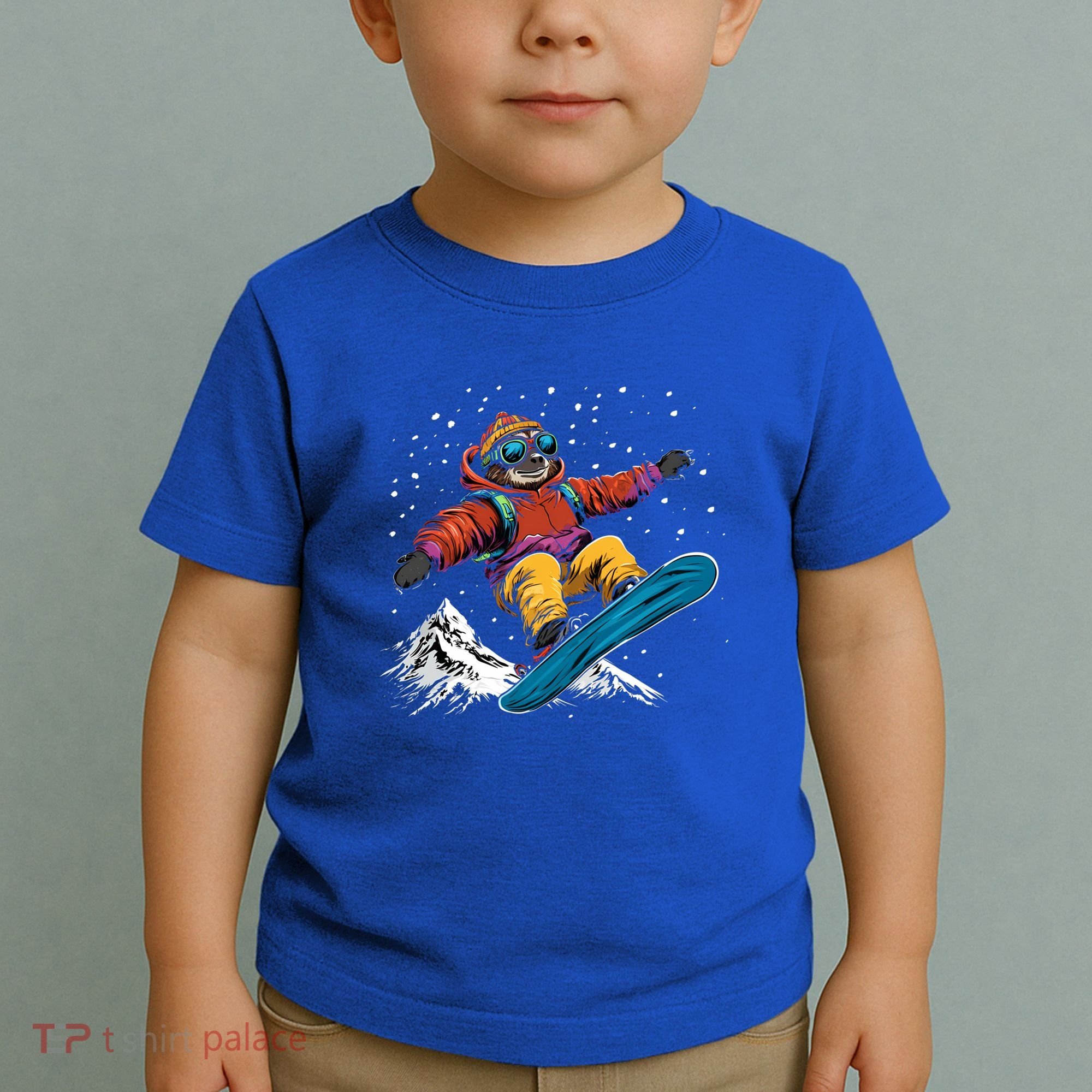 Sloth On A Snowboard Snowboarding Toddler T-Shirt