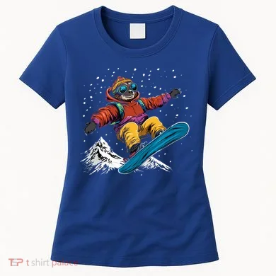 Sloth On A Snowboard Snowboarding Women's T-Shirt
