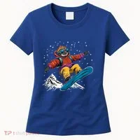 Sloth On A Snowboard Snowboarding Women's T-Shirt thumb 0
