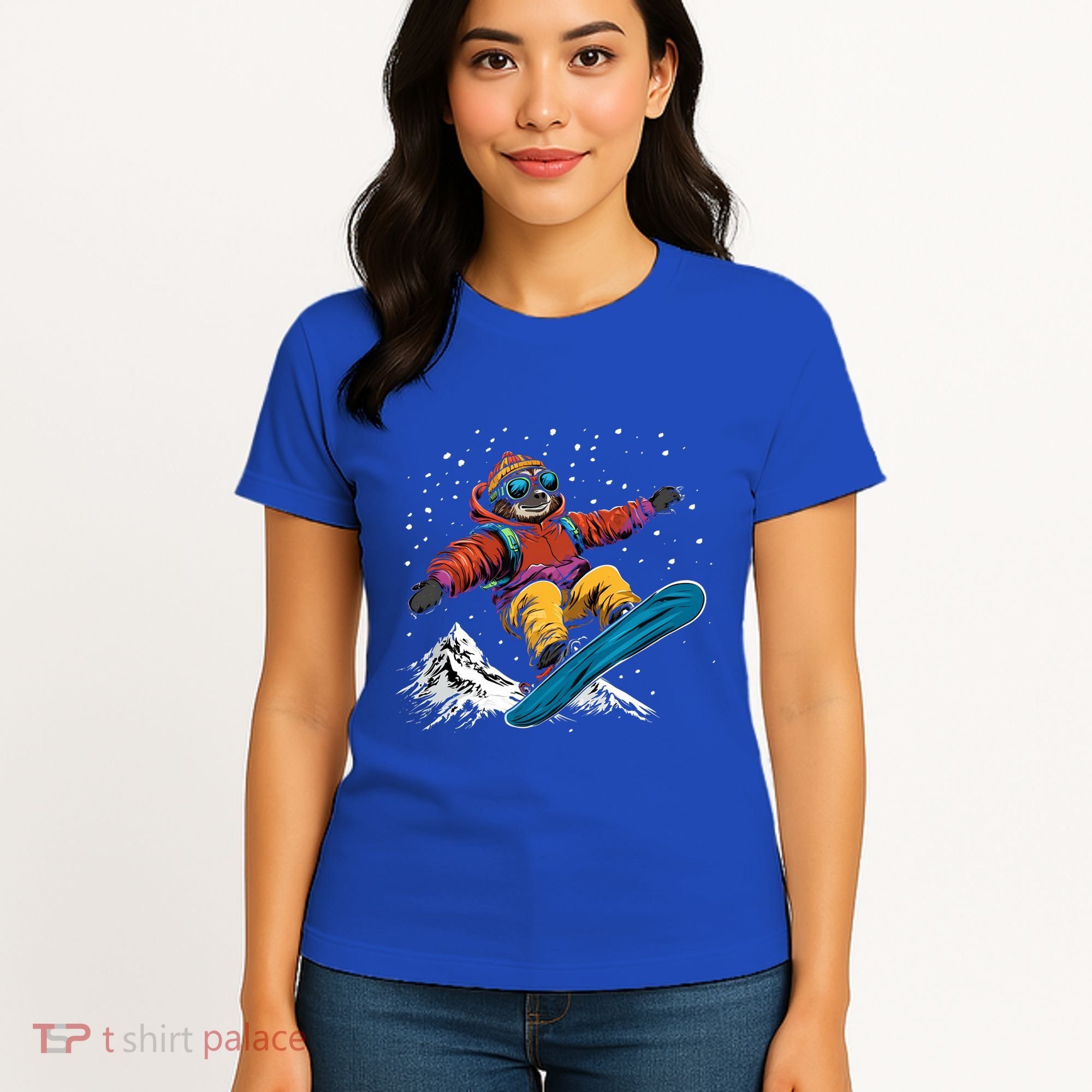 Sloth On A Snowboard Snowboarding Women's T-Shirt