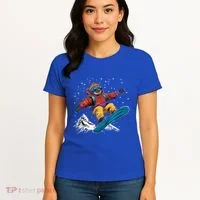Sloth On A Snowboard Snowboarding Women's T-Shirt thumb 4
