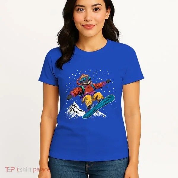 Sloth On A Snowboard Snowboarding Women's T-Shirt