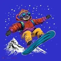 Sloth On A Snowboard Snowboarding Women's T-Shirt thumb 6