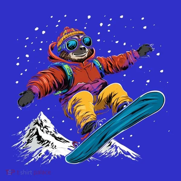 Sloth On A Snowboard Snowboarding Women's T-Shirt