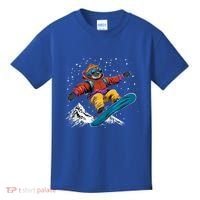 Sloth On A Snowboard Snowboarding Kids T-Shirt thumb 0