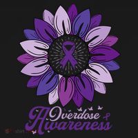 Sunflower Overdose Awareness Month Purple Women's Hoodie thumb 2