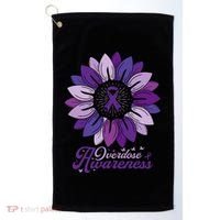 Sunflower Overdose Awareness Month Purple Golf Towel thumb 0