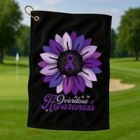 Sunflower Overdose Awareness Month Purple Golf Towel thumb 1