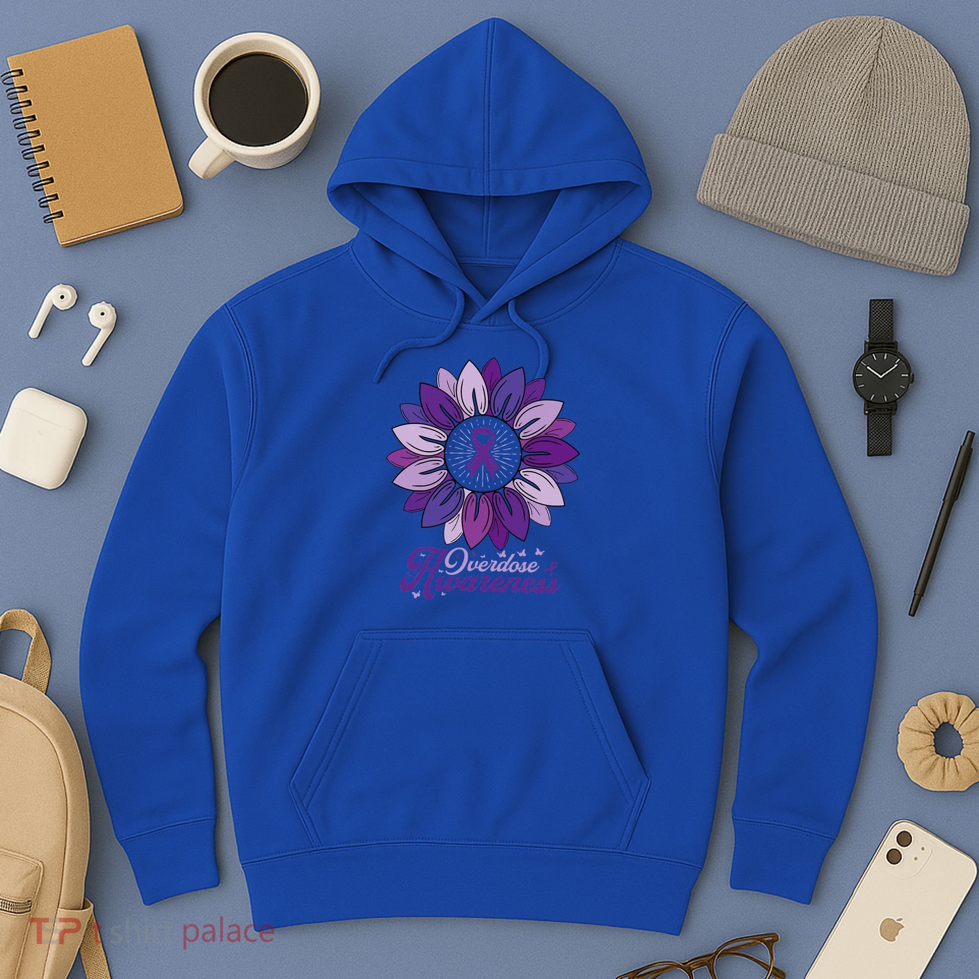 Sunflower Overdose Awareness Month Purple Hoodie