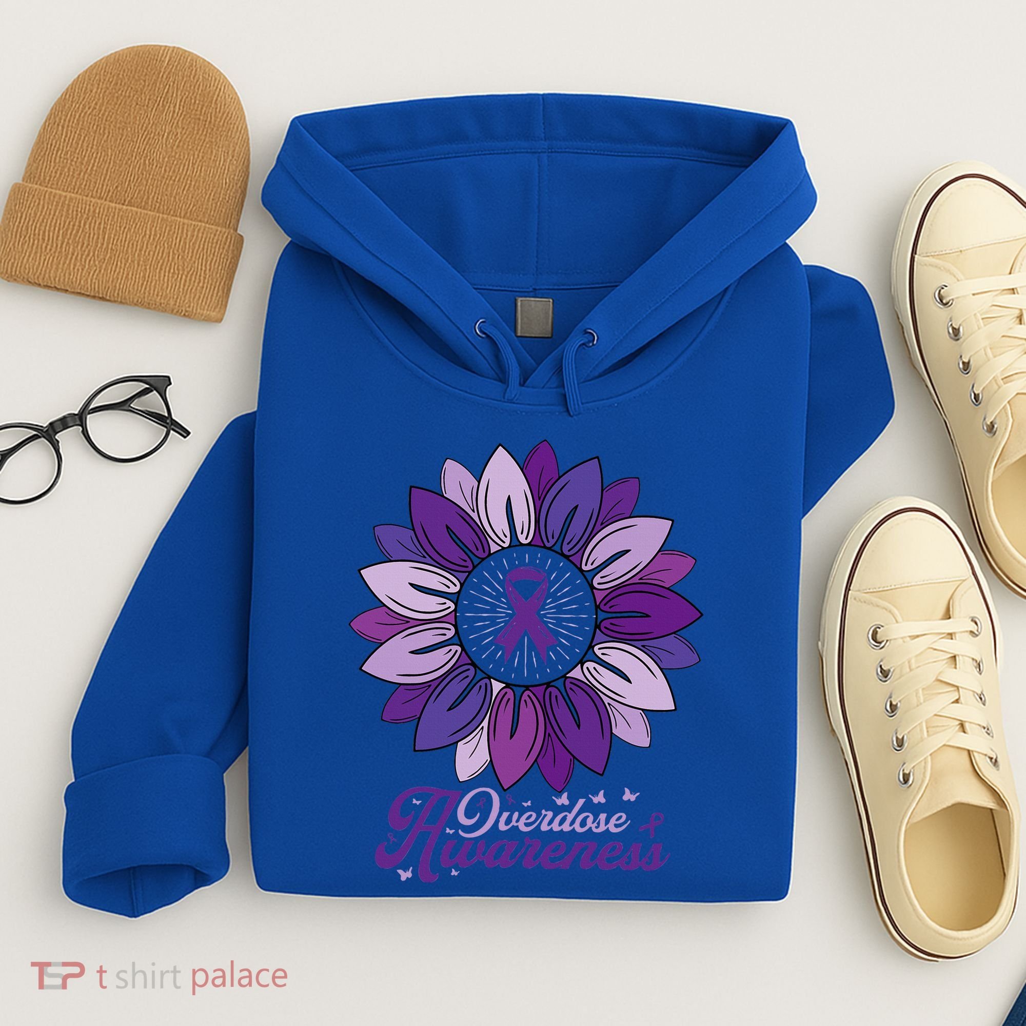 Sunflower Overdose Awareness Month Purple Hoodie