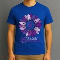 Sunflower Overdose Awareness Month Purple T-Shirt thumb 3