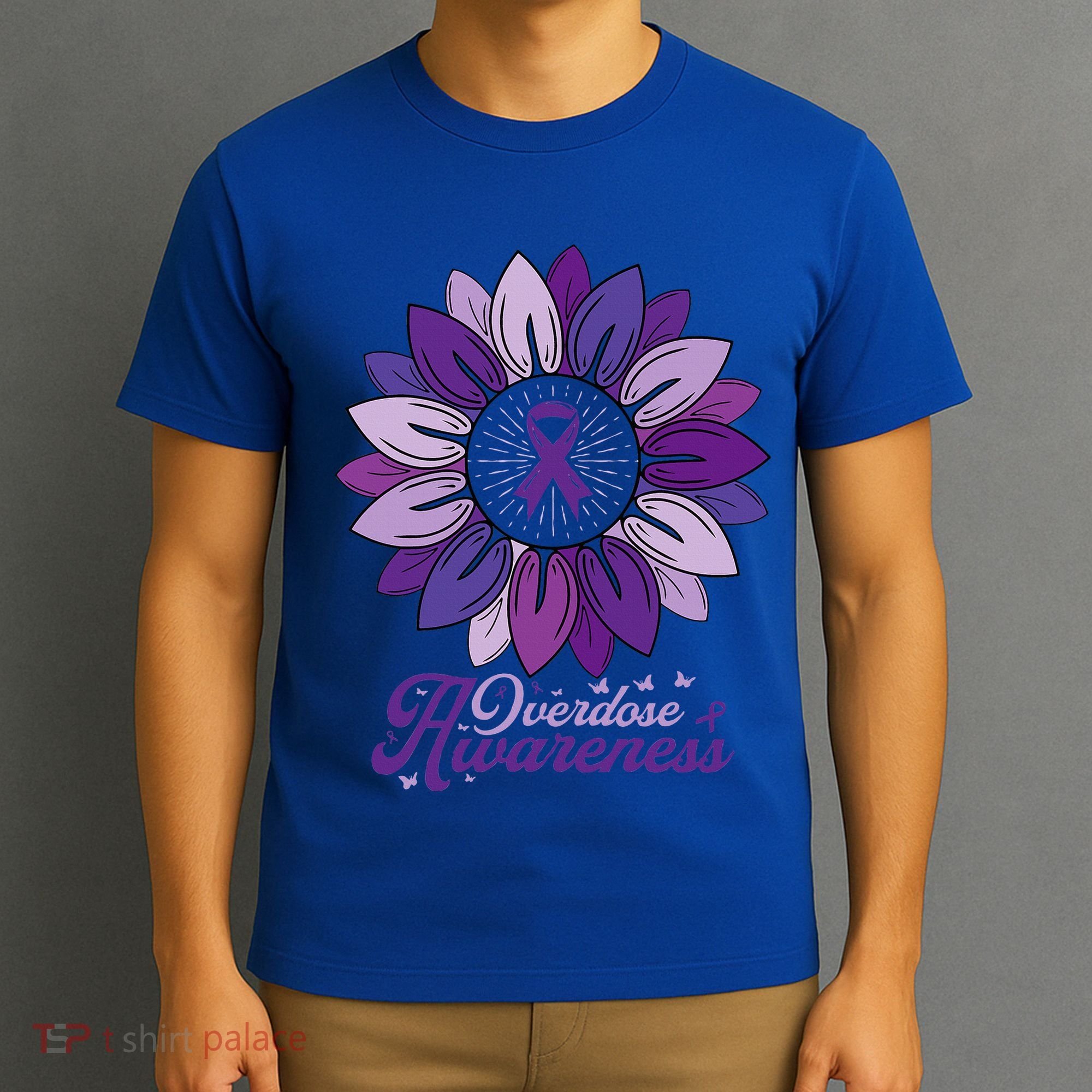 Sunflower Overdose Awareness Month Purple T-Shirt