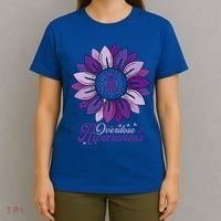Sunflower Overdose Awareness Month Purple T-Shirt thumb 4