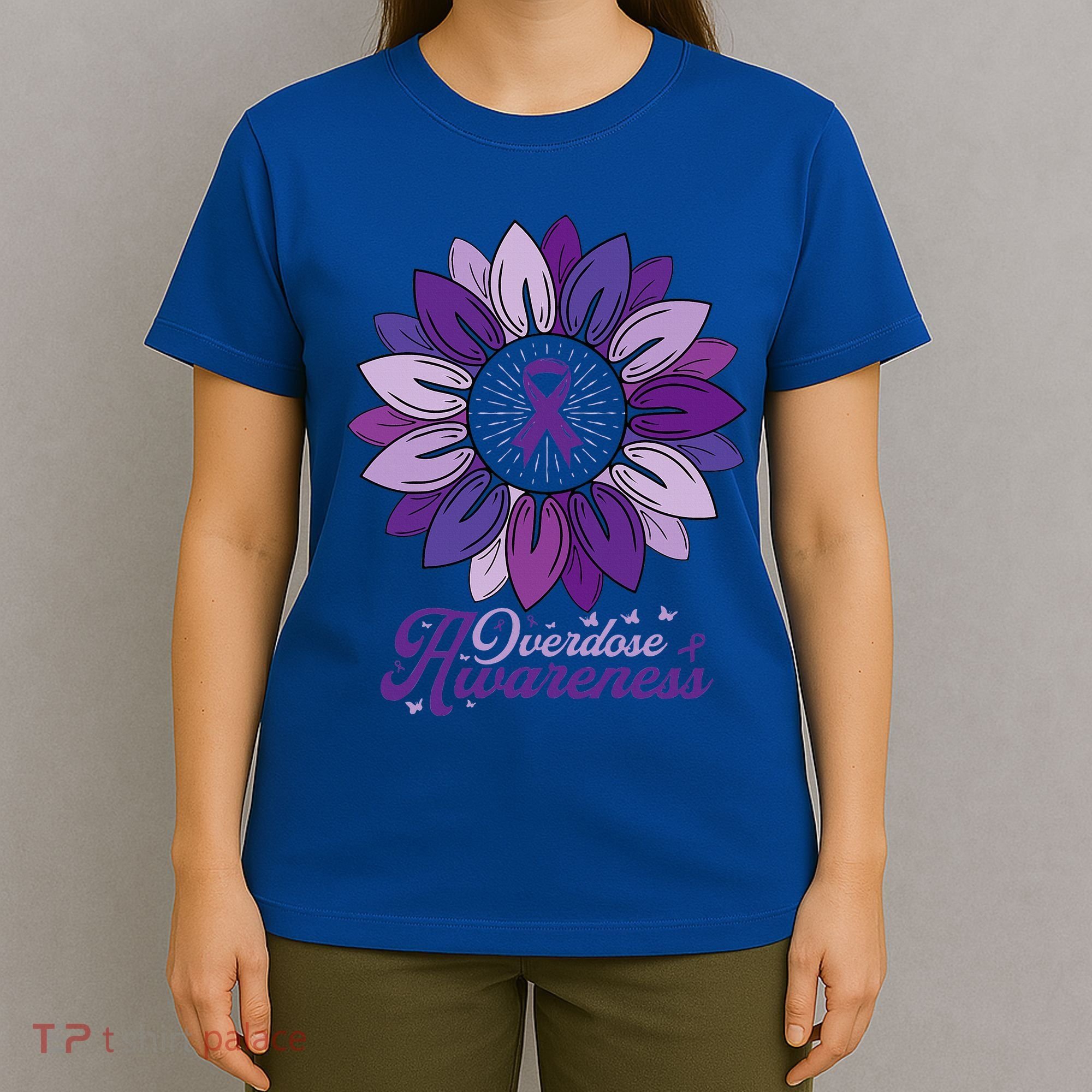 Sunflower Overdose Awareness Month Purple T-Shirt